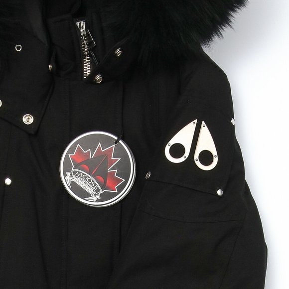 Moose Knuckles Shearling Stirling Black Parka - Picture 5 of 6